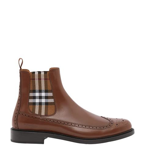 BURBERRY Leather and Rubber Chelsea Boots for Men 